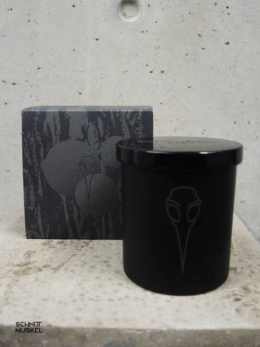 schwarze Duftkerze, Gothic Duftkerze, schwarze Kerze, Gothickerze, schnittmuskeluftkerze,