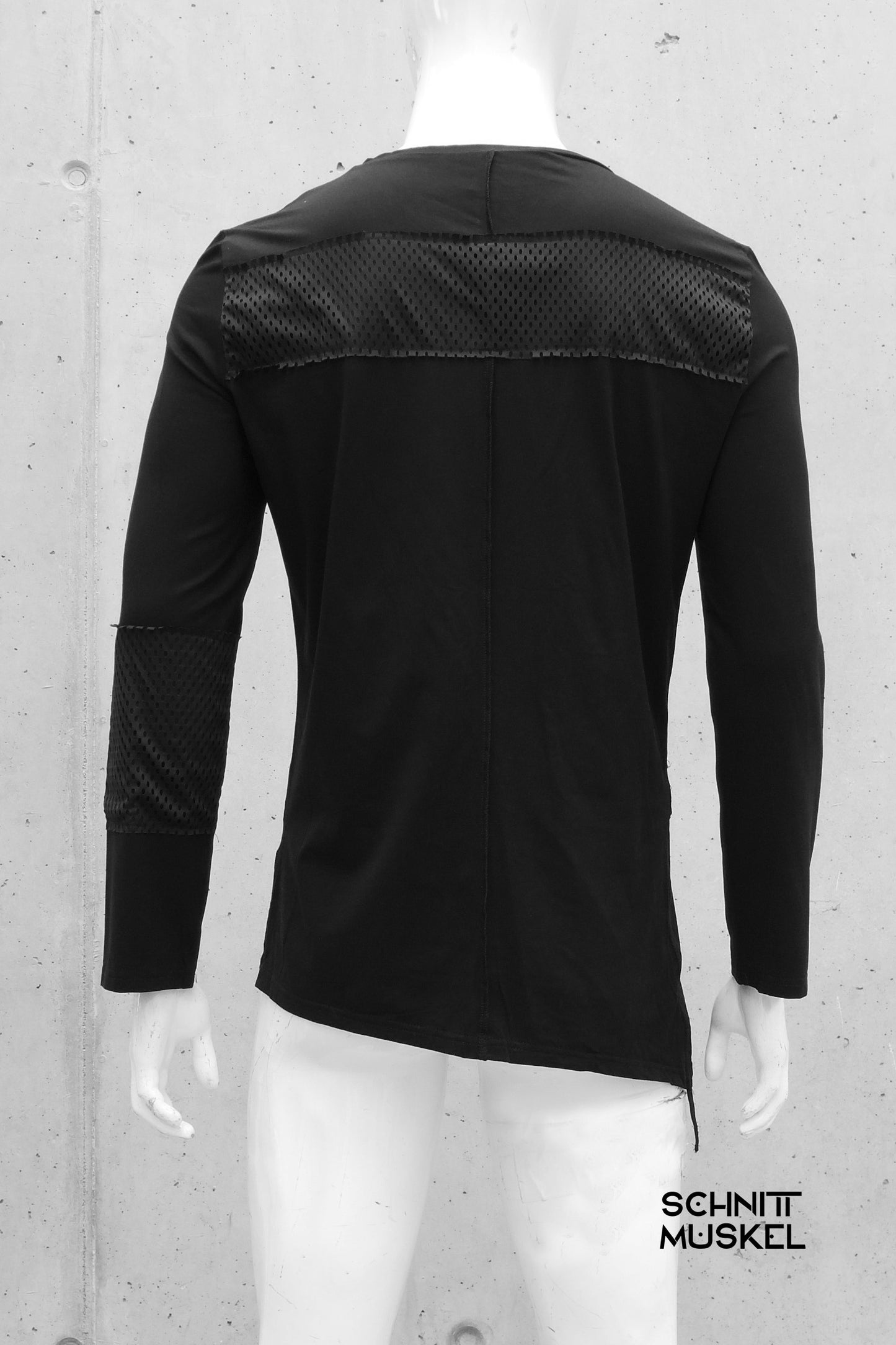 darkavantgarde Shirt, darkwear, Techwear Shirt, Gothicshirt, Gothic Langarmshirt für Herren, asymmetrisches Herrenshirt, Festivalfashion