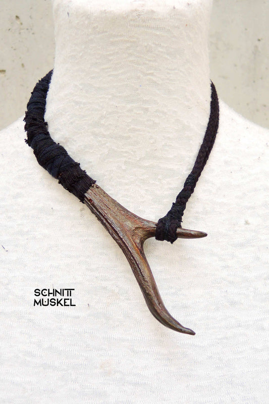 Halsschmuck Geweih, Halsschmuck antler, Gothicschmuck, postapokalyptischer Schmuck