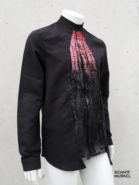 Hemd Bloddrain, Hemd Blutregen, Gothic Hemd. Halloeewnhemd, Halloween Mode, Gothicmode, Blutige Mode, Bloody fashion