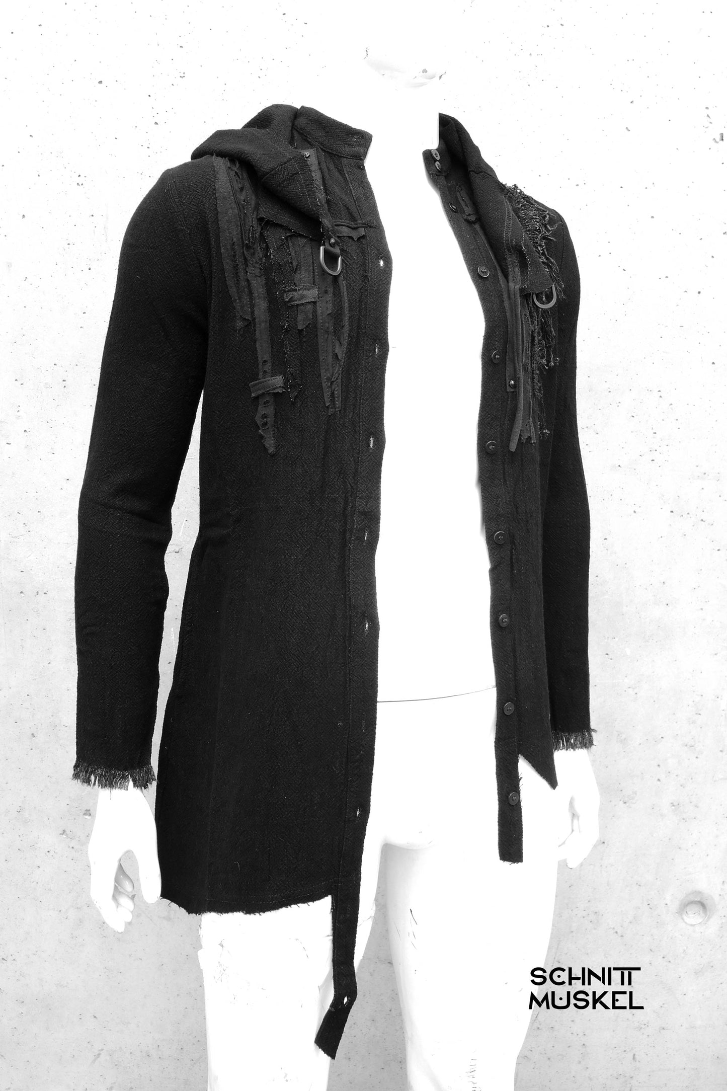 Hemdjacke Gasmaske, Jacke mit Gasmaske, Gasmaskjacket, Darkcyber Style, darkcyber wear, darkcyberfashion, postapocalyptic fashion,