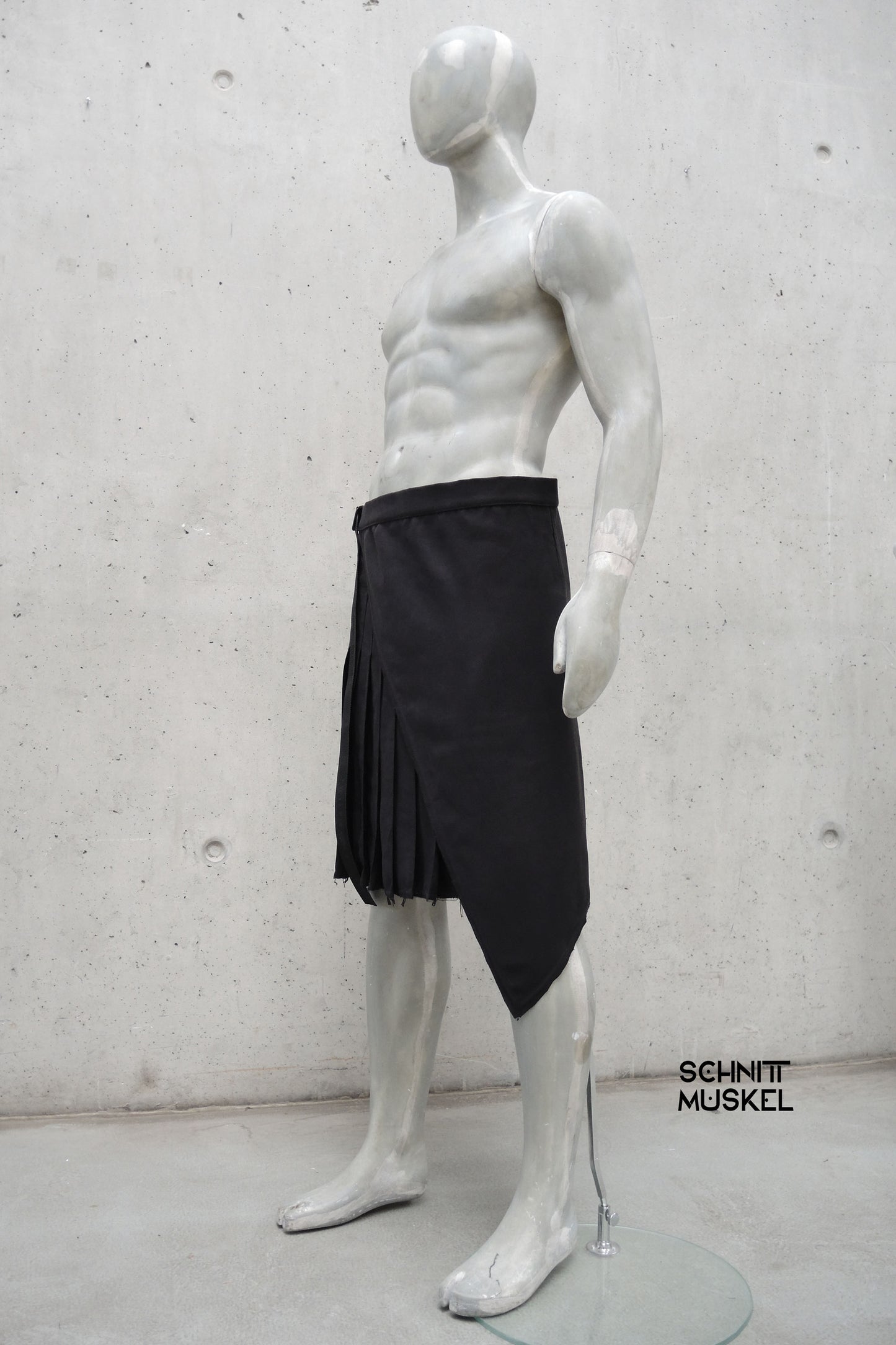 Herrenrock, schwarzer Schottenrock, Gothicrock für Herren, Faltenrock für Herren,