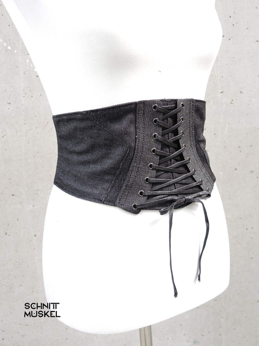 Korsettgürtel breiter Gürtel Gothicgürtel, darkwear, Streetgoth, Korsett, Taillenkorsett, Denimkorsett