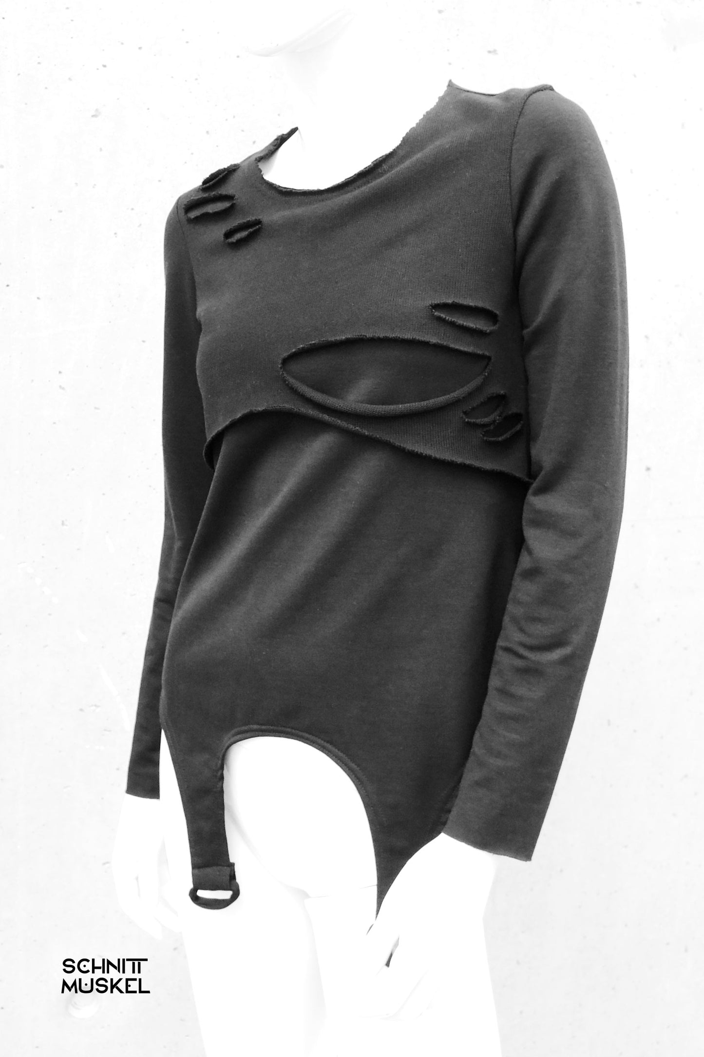 suspendershirt, Gothicshirt für Damen, destroyed Shirt, postapokalyptische Mode