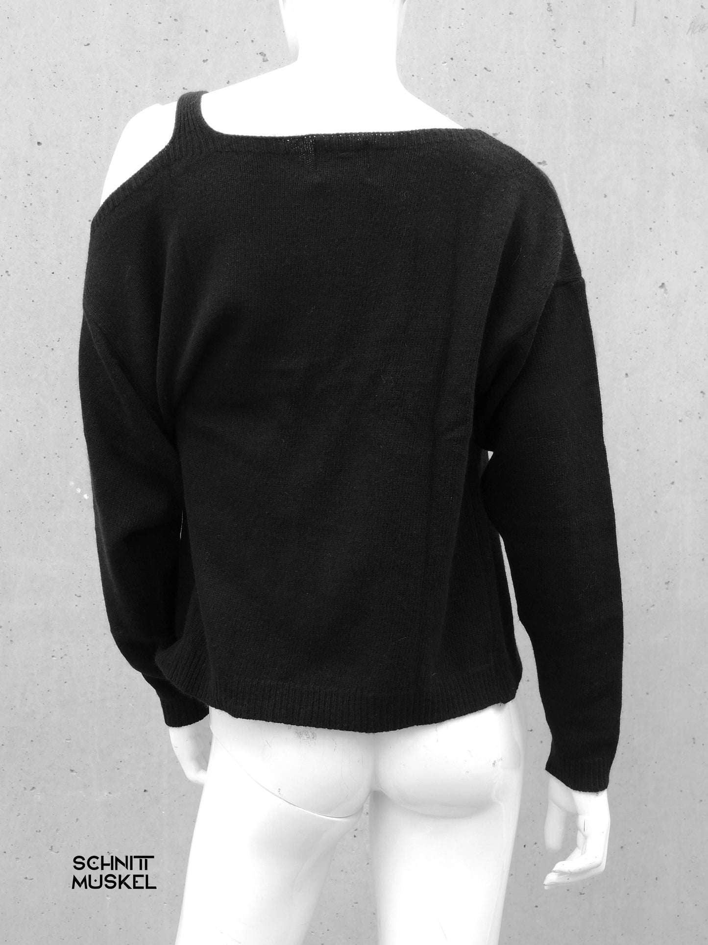 off shoulder Pullover, asymmetrischer Pullover, darkwear