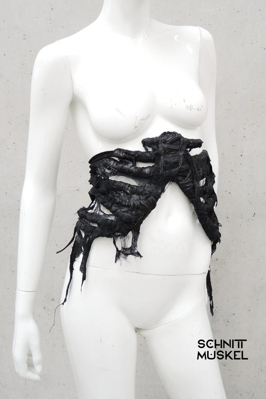 Rippenkorsett, ribcagecorset, Gothickleidung, darkwear, darkavantgarde, Taillengürtel ribcage, wearable art ribcage, Halloweenoutfit, Stagewear