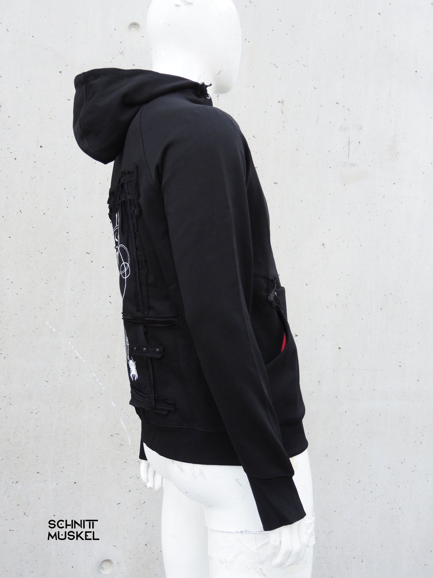 Skedelbird Hoodie, Gothic Hoodie, Vogelschädel Hoodie, BirdskullHoodie