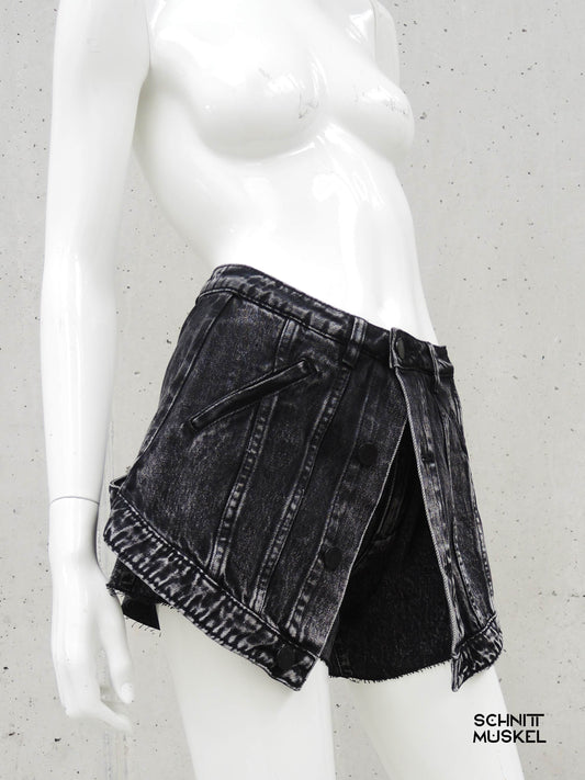 kurze Jeans, Jeansshorts, schwarze kurze Jeans, teckwear Jeans kurz, lagenlook Jeans