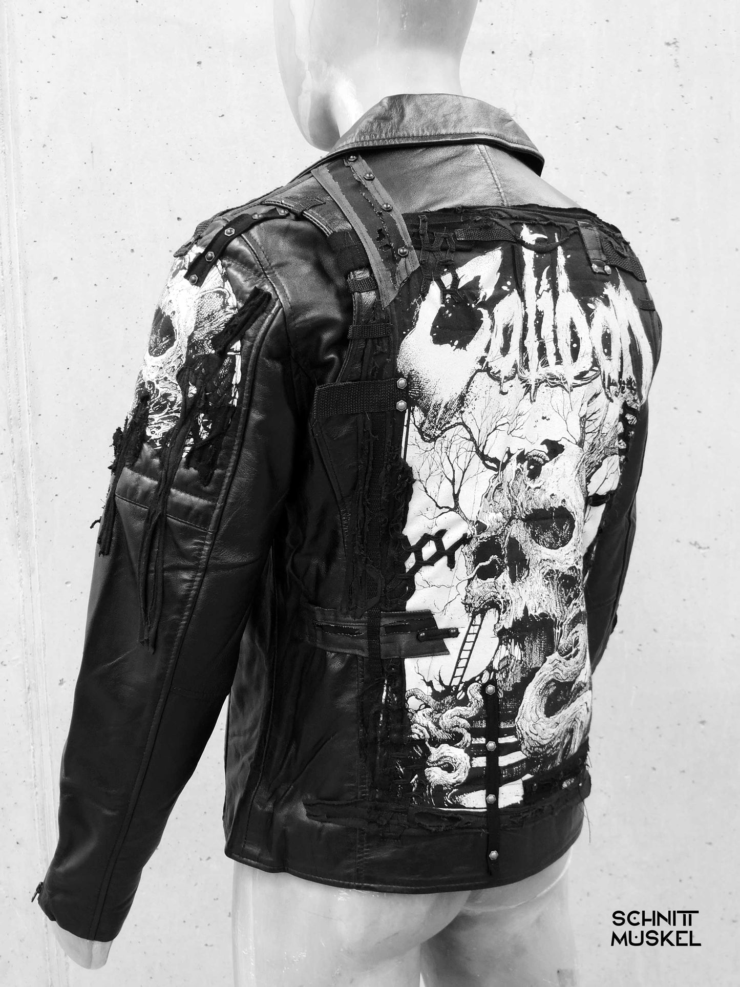 Caliban, Calibanmerch, Calibanjacke, Calibanlederjacle, Unikat Bikerjacke, Metalkutte, Metallederjacke, Rockerjacke,