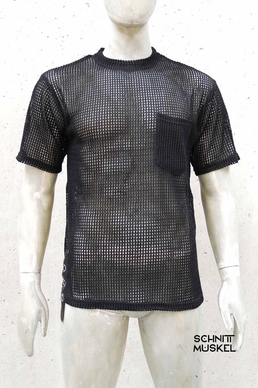Herren Netzshirt, Netzshirt, Netz T-Shirt, schwarzes Netzshirt, Gothicshirt, Fetischkleidung, Kinky Party Outfit Herren