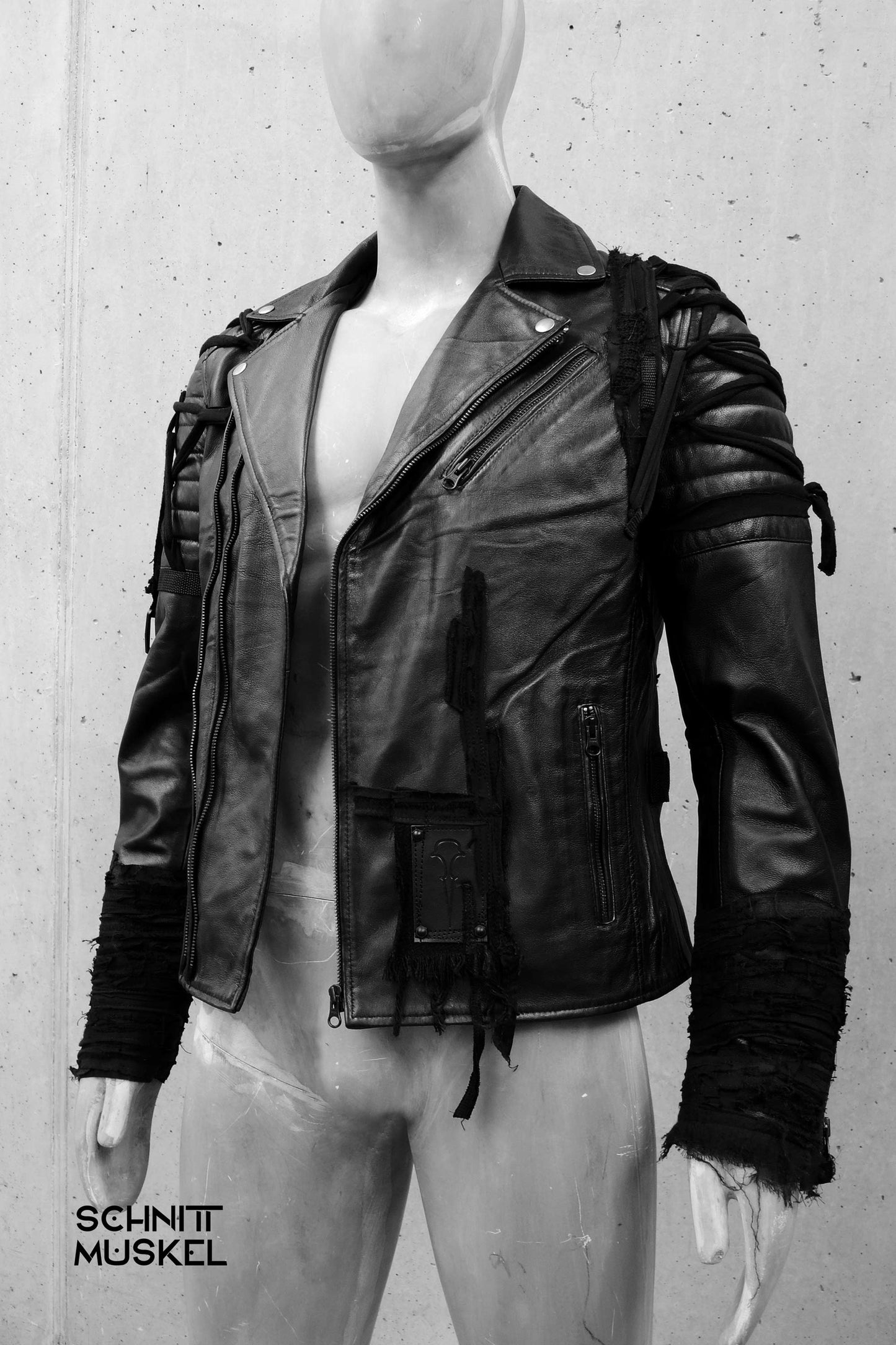 Unikat Bikerjacke, Unikatjacke, Gothicjacke, Rockstaracke, destroyed Lederjacke, Customized Biker jacket