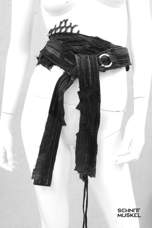 Langer Gürtel, Bindegürtel, Wickelgürtel, Stoffgürtel, Gürtel Japanstyle, Gothicgürtel, darkavantgarde Gürtel darkavantgarde, Gürtel destroyed