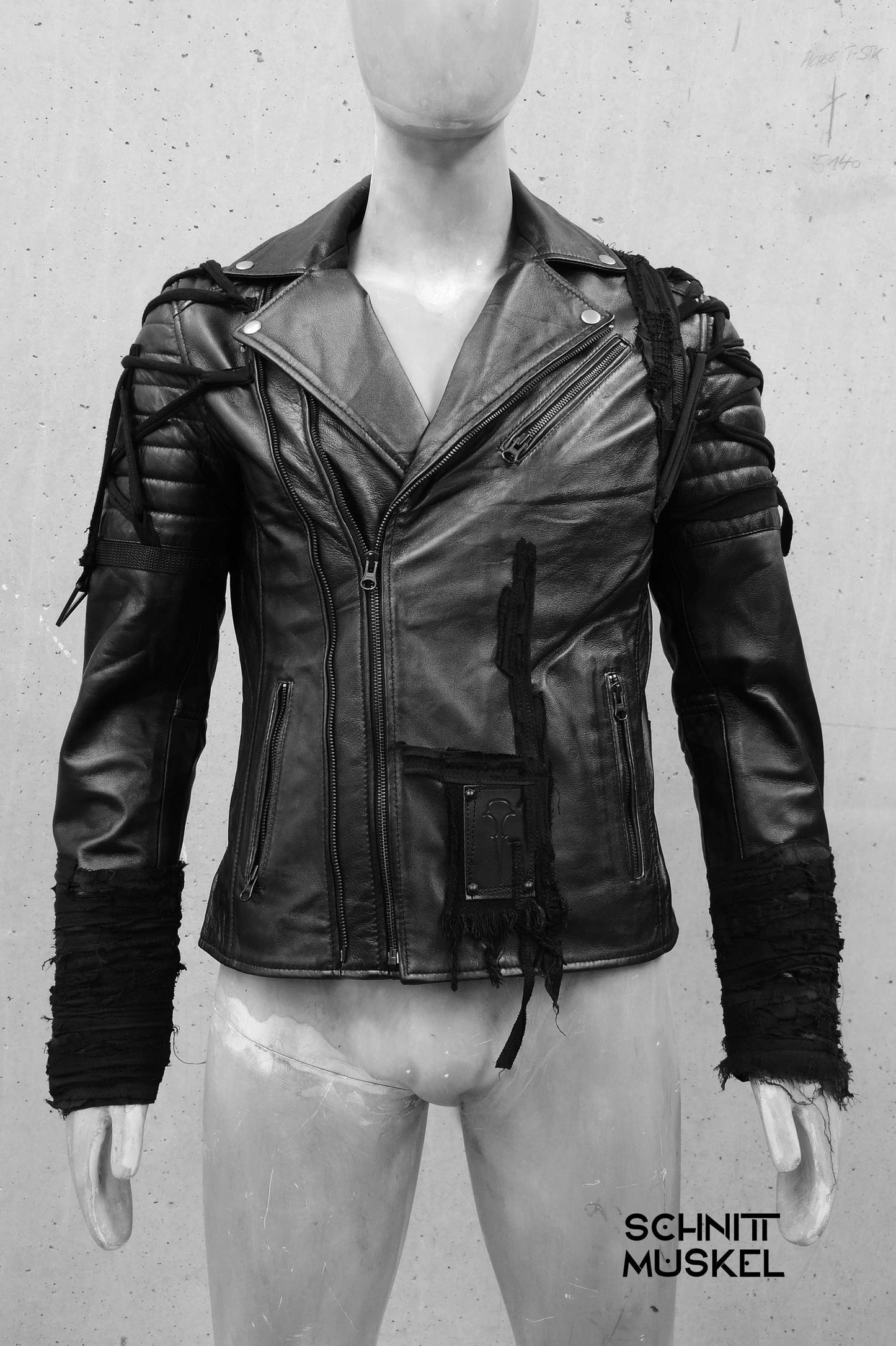 Unikat Bikerjacke, Unikatjacke, Gothicjacke, Rockstaracke, destroyed Lederjacke, Customized Biker jacket