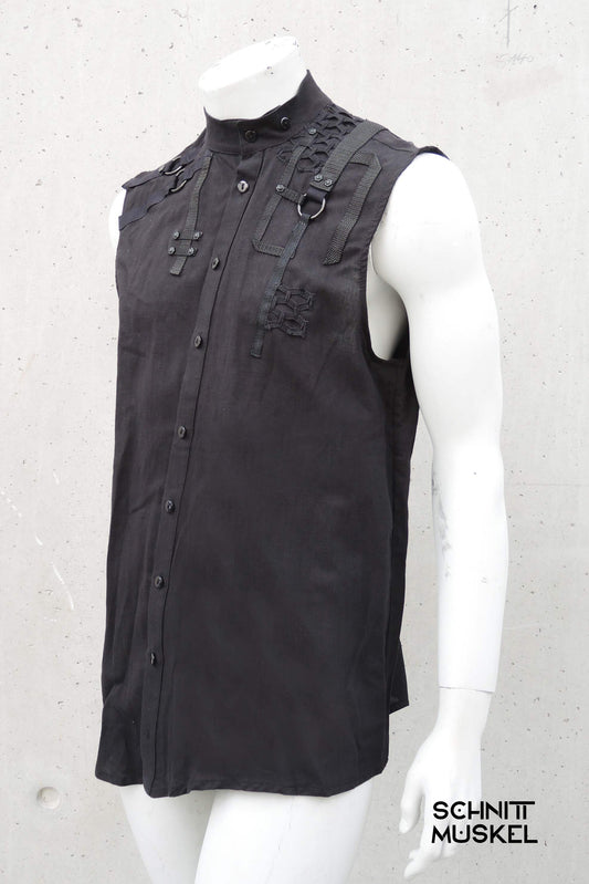 darkcyber Hemd, ärmelloses Hemd im Gothic Stil, Gothichemd, Cybertank top, Darkcyberfashion, darkcyber, darkavantgarde Mode, Punkhemd, Punkmode