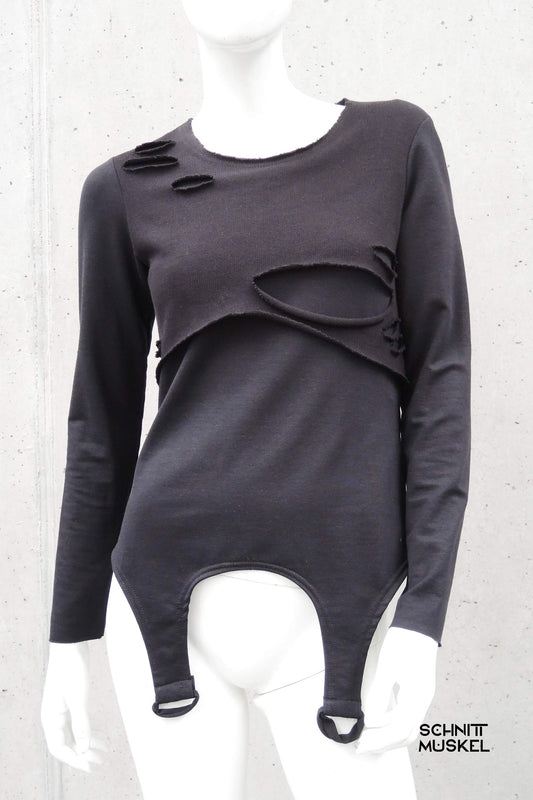suspendershirt, Gothicshirt für Damen, destroyed Shirt, postapokalyptische Mode