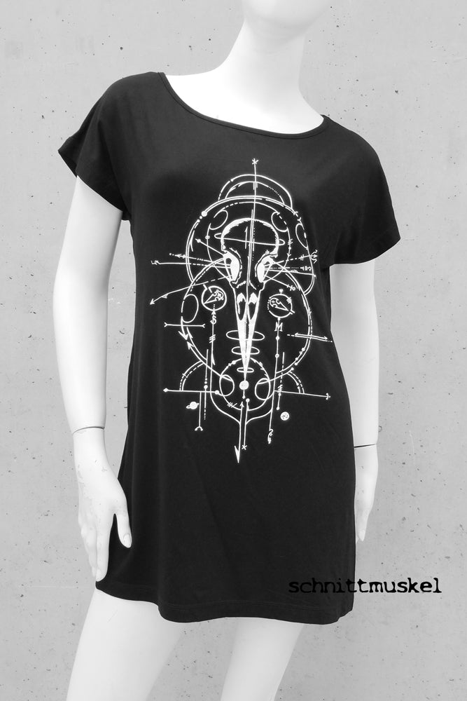 T-Shirt mit Vogelschädel, Skedelbird, Birdskullshirt, witchy shirt, witchcraft Shirt, Gothic Shirt