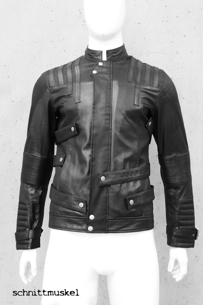 Jacke, aussergewöhnliche Lederjacke, Lederjacke Mad Max, Bikerjacke, aussergewöhnliche Bikerjacke, schwarze coole Jacke, Gothicjacke, Cyberjacke, Darkavantgarde Jacke, ,