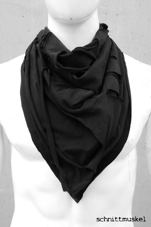 Schal für Männer, Halstuch Cowboytuch, Cowboyhalstuch, Cowboyhalstuch schwarz, Schal distressed, Tuch schwarz, Dreiecktuch schwarz, Dreieckstuch schwarz, Gothicschal, Gothichalstuch, Männerhalstuch
