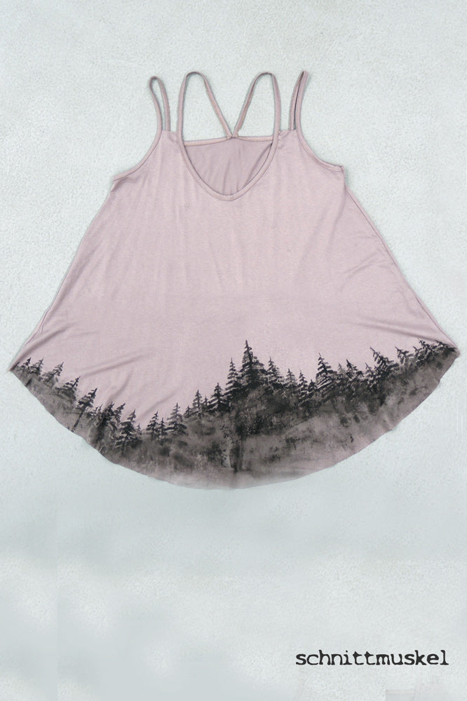 Shirt mit Tannen, Tannenshirt, Walshirt, Trägertop, Trägertop mit Tannen