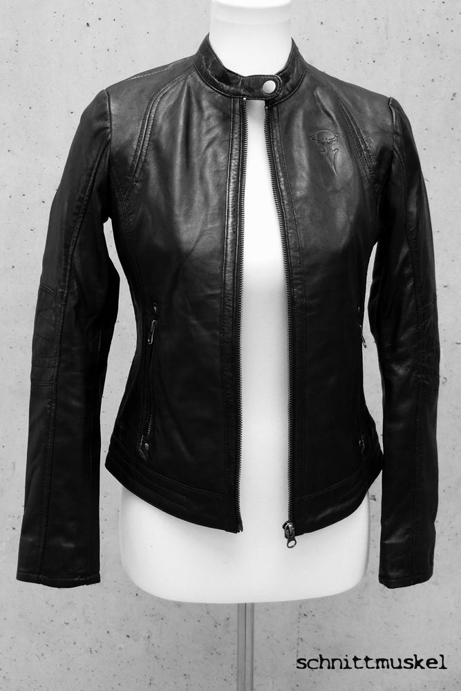 schnittmuskel Lederjacke, dark avantgarde Lederjacke, edle Bikerjacke, Gothic Lederjacke