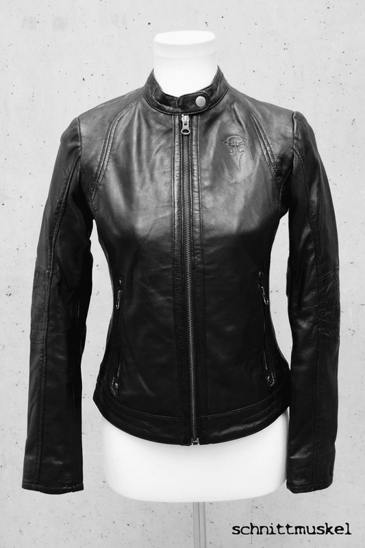 schnittmuskel Lederjacke, dark avantgarde Lederjacke, edle Bikerjacke, Gothic Lederjacke