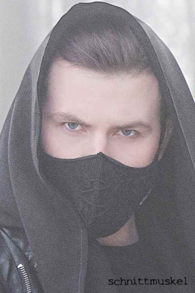 Mundschutz schwarz, Atemmaske, Cybermaske, Maske destroyed, Atemschutz schwarz, Maske Gothic, postapokalyptische Mode