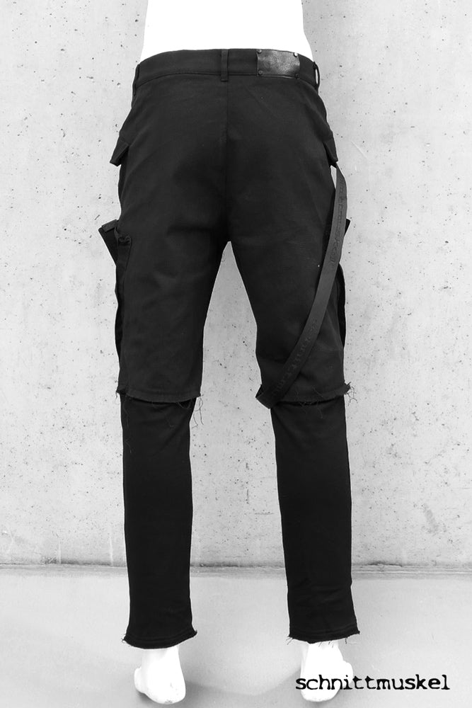 Ninjahose, Urbanninja, Gothichose, schwarze Hose, Gothickleidung für Männer, Darkavantgarde Hose
