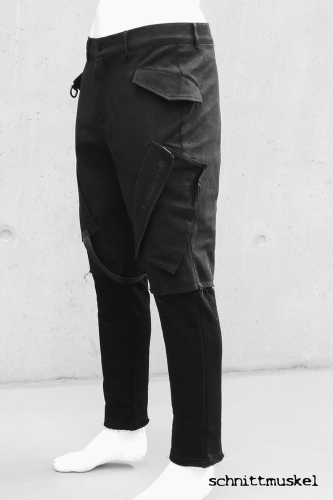 Ninjahose, Urbanninja, Gothichose, schwarze Hose, Gothickleidung für Männer, Darkavantgarde Hose