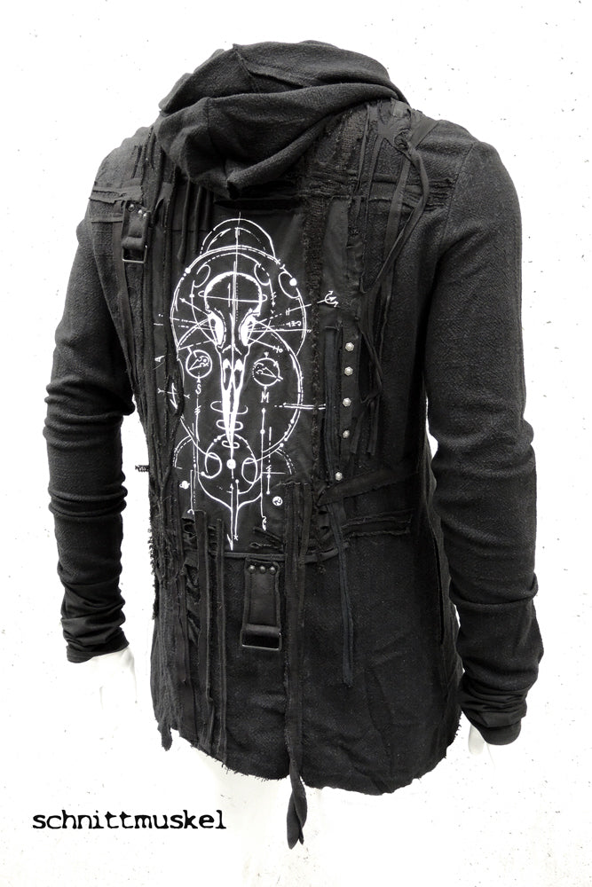 Hemdjacke, Gothicjacke, dark avantgarde Jacke, dark avantgarde Mode, Gothic Mode, Gothichemd, Hemd mit Aufnäher