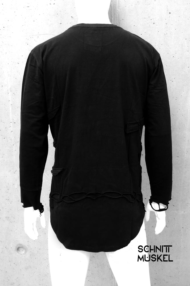 Ribcage Sweater, Ribcage Pullover, Pullover mit cut outs, Gothicpullover, darkwear, darkcyber, Handgemacht in unserem Atelier in Karlsruhe, Unisex