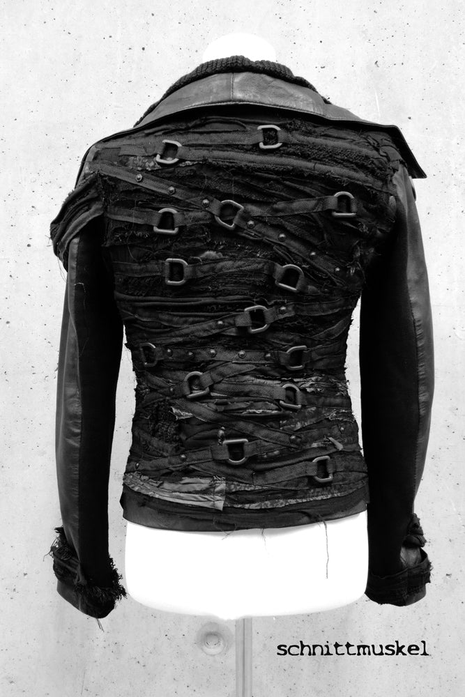 darkavantgarde Jacke, wasteland outfit, wastelnad Jacke, destroyed Jacke, Gothic Jacke, Lederjacke Unikat,