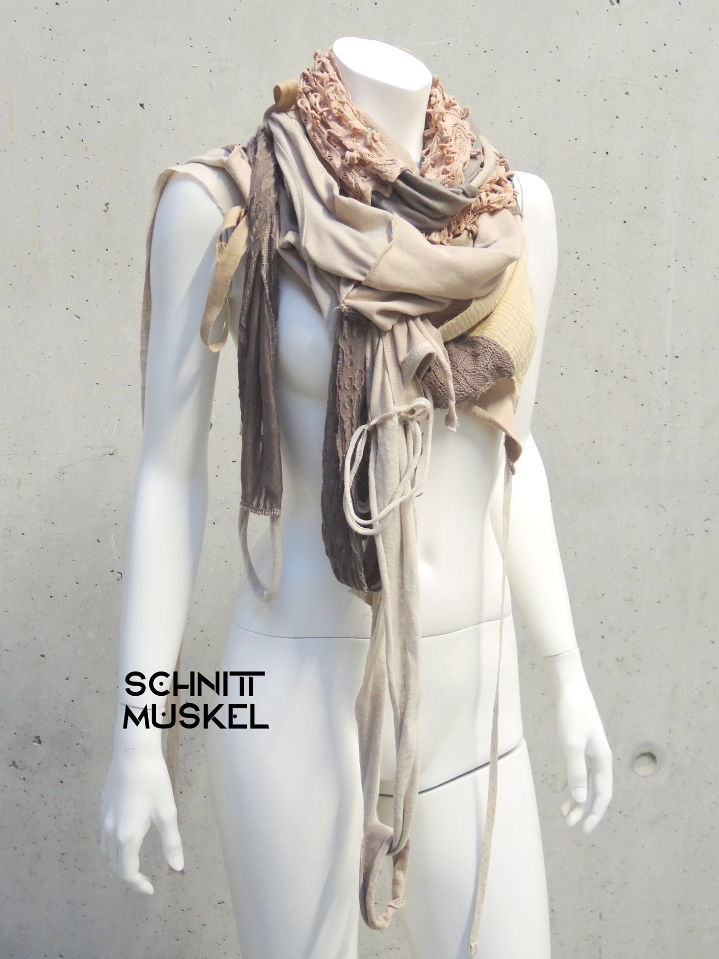 Schal Dune, Schal Sand, Scarf Dune, extralanger Schal, Unikatschal