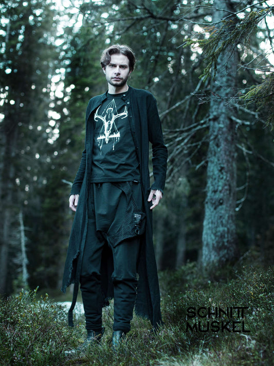 Herren T-Shirt mit Hirschschädel, Hirschschädel Shirt, Gothicshirt, schnittmuskel