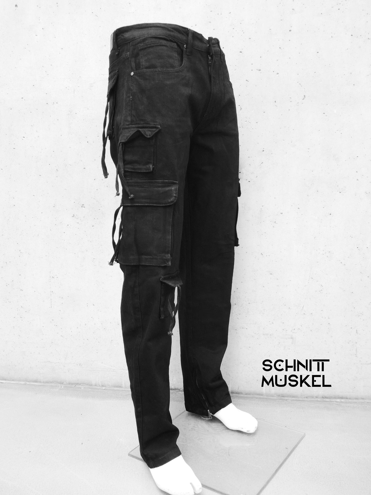 Gothicjeans, Gothichose, Multipocketjeans, darkwear, darkavantgarde Hose, dark, Gothicmode für Herren,