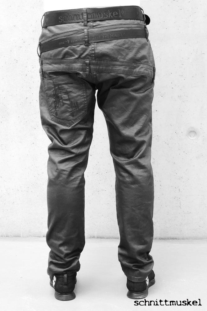 black waxed denim jeans, Gothicjeans, darkavantgade jeans, darkavntgarde, darkcountry style