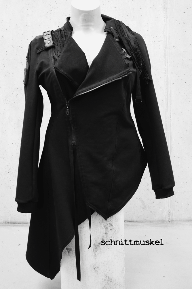 luxuryfashion, luxuryjacket, Harnessjacke, Harnessjacket, dark avantgarde, aussergewöhnliche Jacke, Unikatjacke