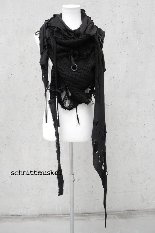 XXL Schal, extralanger Schal, lanhger Schal, Gothicschal, Darkavantgarde Schal