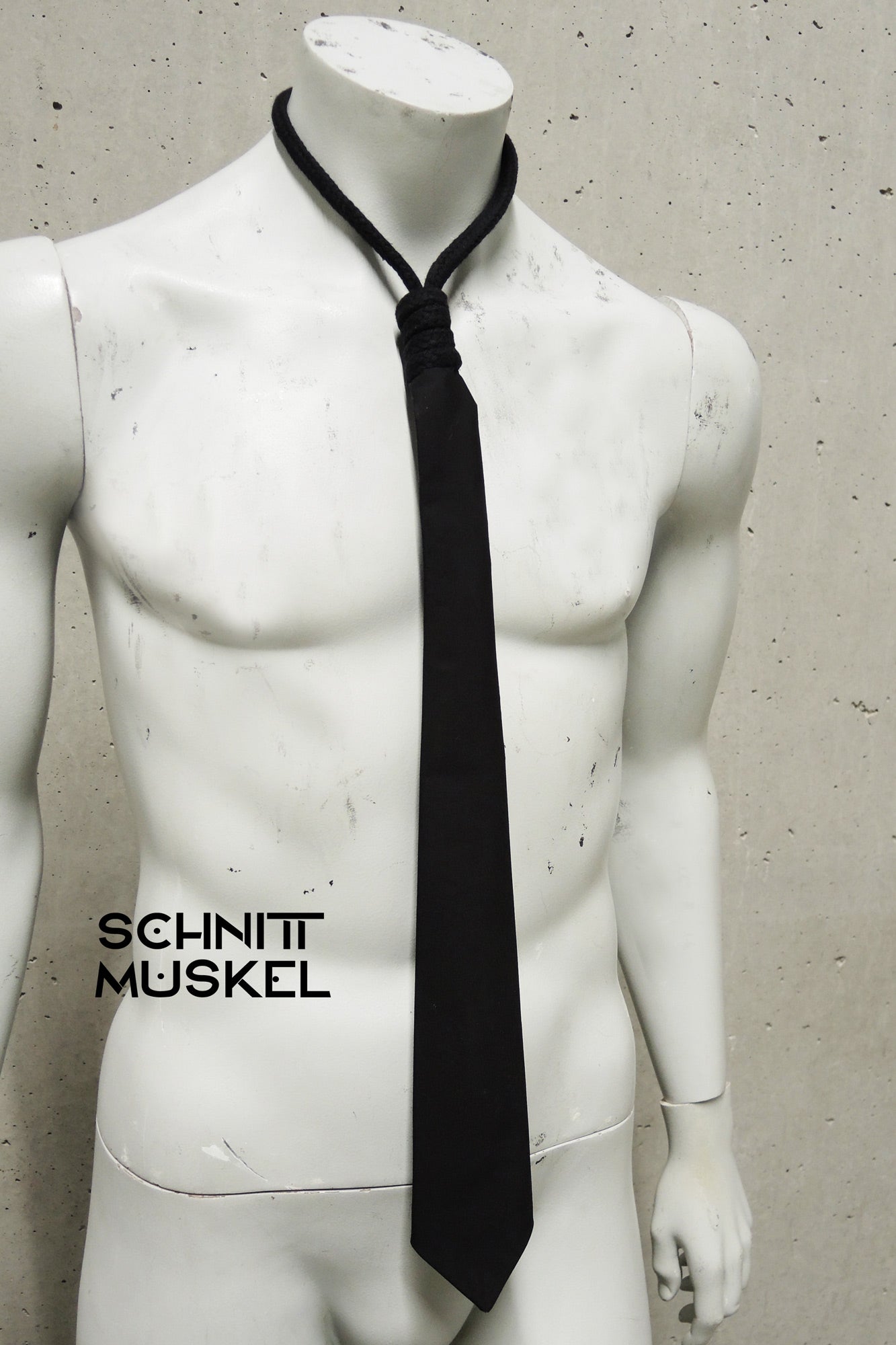 Galgenknotenkrawatte, Krawatte mit Galgenknoten, schwarze Krawatte, Gothickrawatte, Horrorkrawatte, Hangmansknot tie, slipknot tie, tie with slipknot, tie with hangmansknot