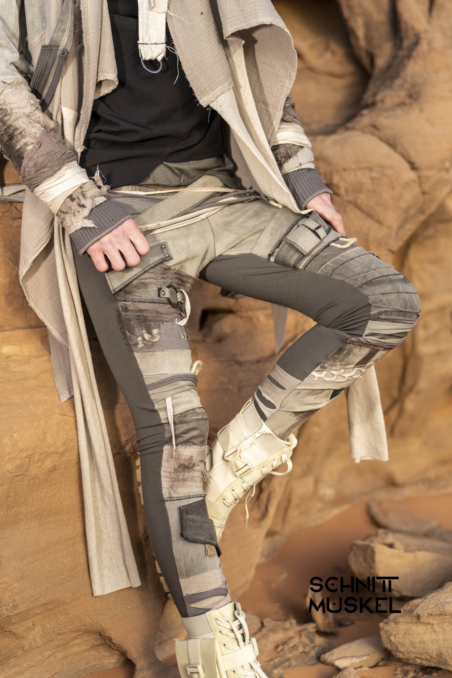 dune leggings, Dunstyle Hose, postapokalyptische Mode, wasteland burning man style, wasteland warrior Hose, Wüstenstyle,