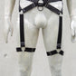 Herrenharness, Harness für Männer, Strapsgürtel für Herren, breite Strapse, Fetischfashion, Fetischoutfit, Kinky Outfit, Techwearhose