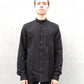 hemd nachtland, schwarzes hemd, designerhemd, schnittmuskel, stehkragen, leinen baumwolle hemd, avantgarde mode, minimalismus fashion, herrenhemd schwarz, asymmetrischer saum, modernes hemd, fashion design, nachhaltiger stil, high fashion shirt, unisex hemd, schwarz leinen shirt, darkavantgarde, gothicmode für Männer, Gothisyle, 