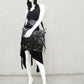 darkavantgarde Tasche, Gothic Umhängetasche, Gothic Tasche, Bondage Tasche, Unikattasche, schwarze Unikattasche, Tasche vegan, Tasche mit Bändern