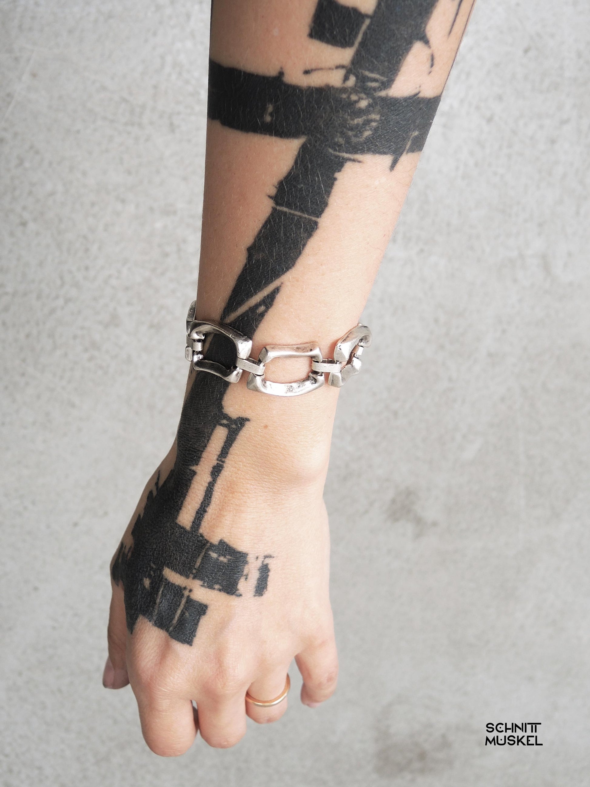 nicht allergenes Armband, darkavantgarde Armband, Silberarmband massiv