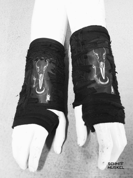 Armstulpen Vogelschäde, Gothic Armstulpen, Armstulpen postapo