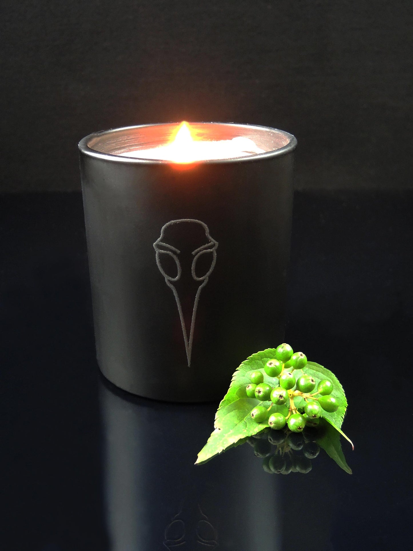 Duftkerze, Gothic Duftkerze, Neroli Duftkerze, schwarze Duftkerze, Darkavantgarde Duftkerze, Darkcyberduftkerze, Duftkerze Vogelschädel, schnittmuskel Duftkerze