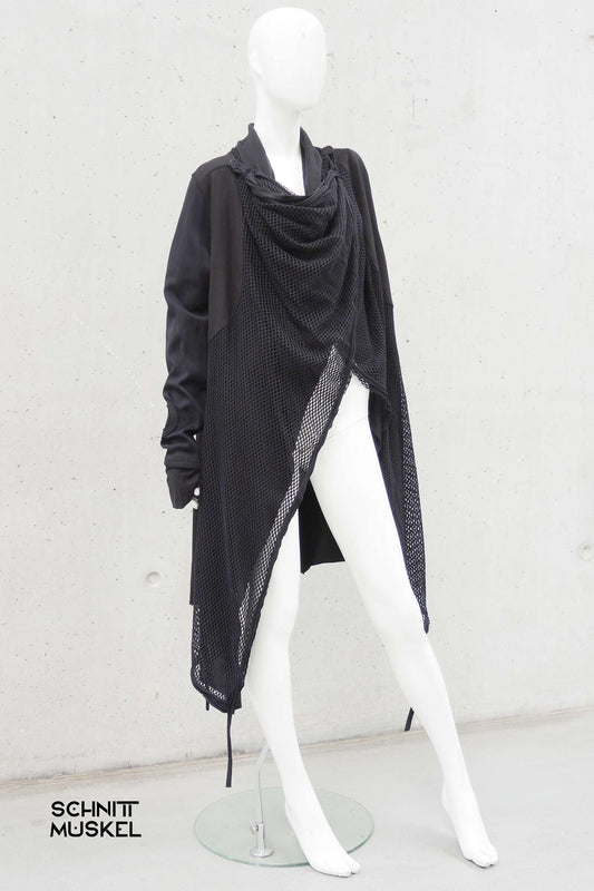 Unikat Cardigan, Cardigan, Gothicjacke, Gothic Cardigan, Gothicmode, aussergewöhnliche Gothic Mode, darkavantgarde Mode