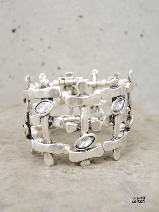 Darkavantgarde Armschmuck, SIlberplattierter Schmuck, Schmuck aus Silber und Kristall, Kristallschmuck, Leonardi Schmuck, 