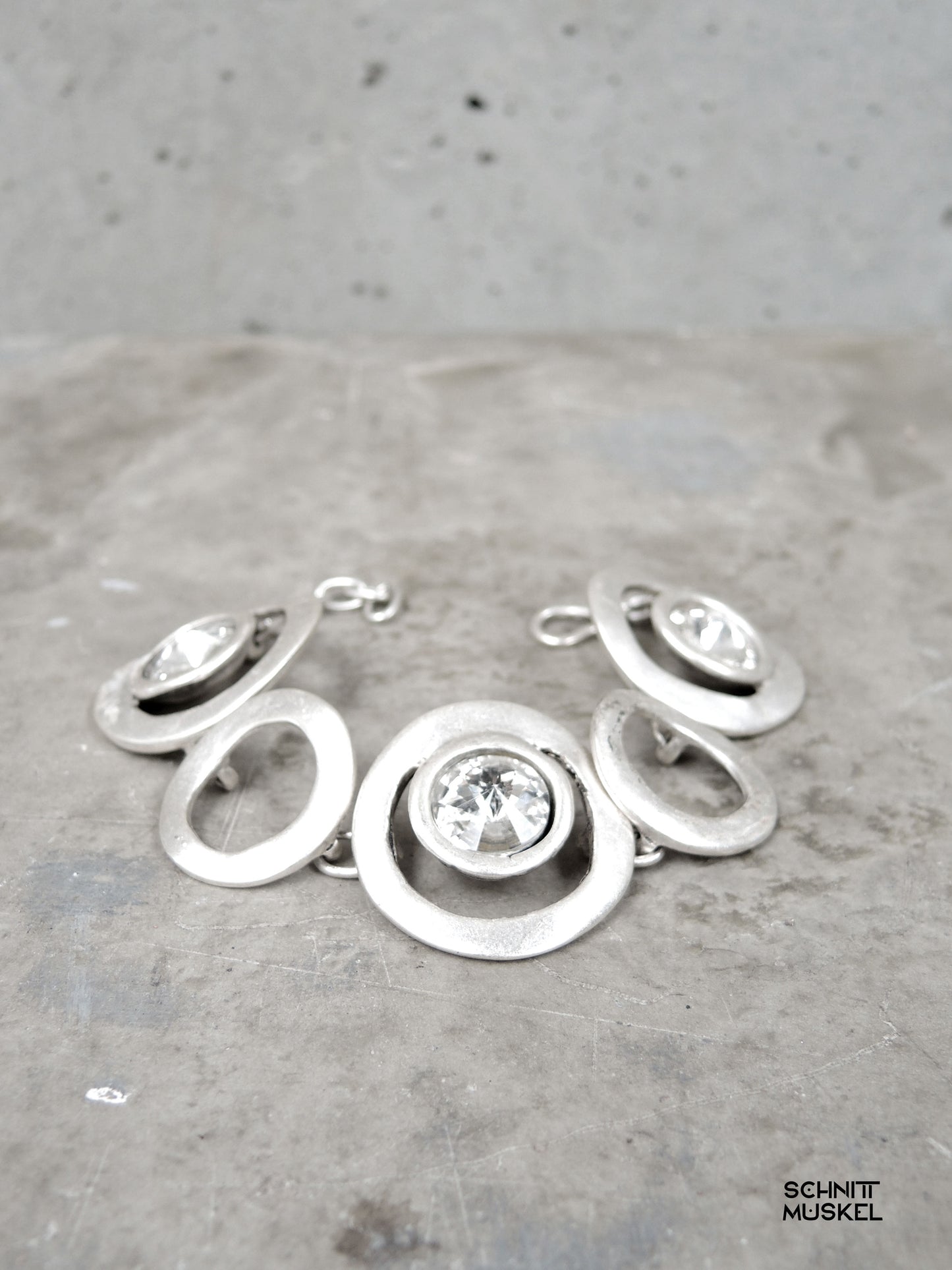 Armschmuck mit Glaskristall und Silber, Silber Kristall Armschmuck