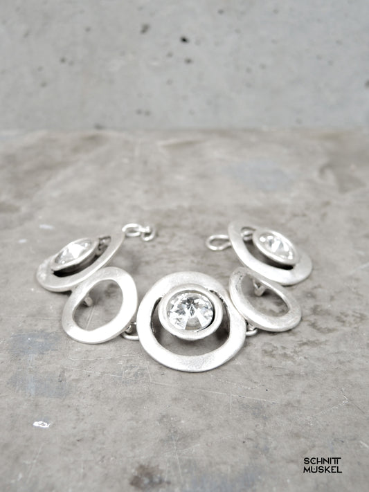Armschmuck mit Glaskristall und Silber, Silber Kristall Armschmuck