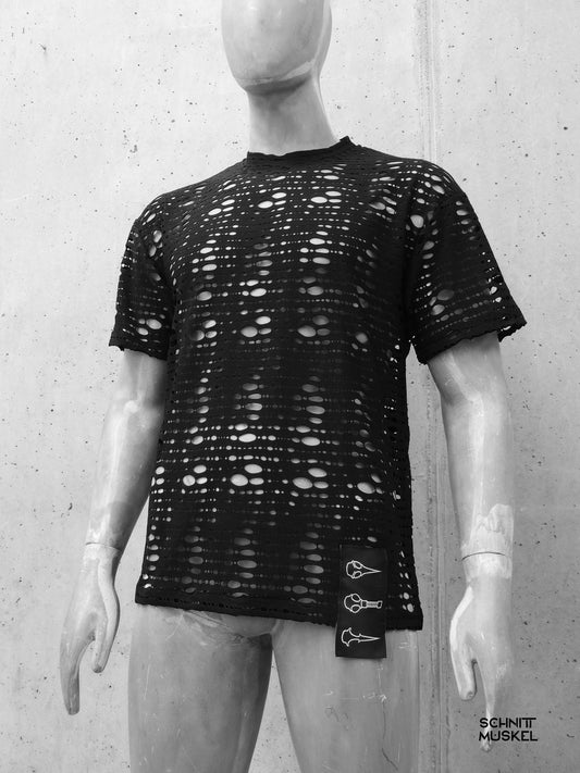 Gothic T-Shirt, Netzshirt, Herren Netzshirt, Netzshirt für Herren, schwarzes Netzshirt, 